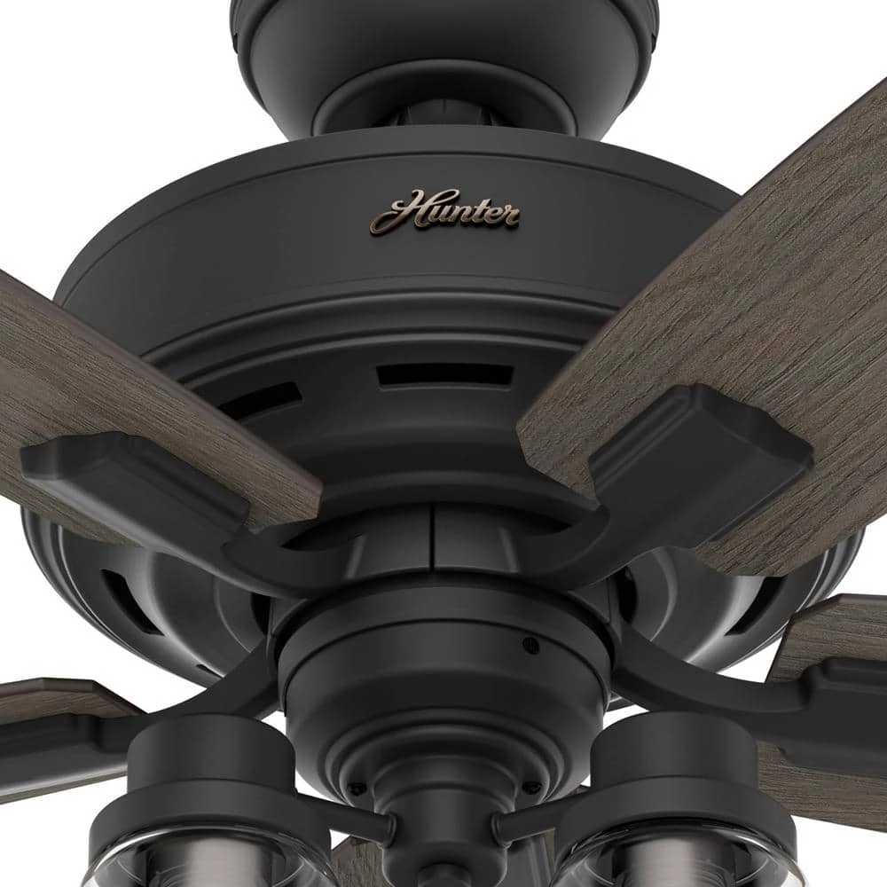 Bennett 44 in. Indoor Matte Black Ceiling Fan with Light Kit and Remote Control by Hunter 12 Bennett 44 in. Indoor Matte Black Ceiling Fan with Light Kit and Remote Control by Hunter - Image 10
