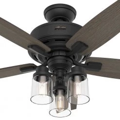 Bennett 44 in. Indoor Matte Black Ceiling Fan with Light Kit and Remote Control by Hunter 20 Bennett 44 in. Indoor Matte Black Ceiling Fan with Light Kit and Remote Control by Hunter -Hunter Sales matte black hunter ceiling fans with lights 50416 fa 1000