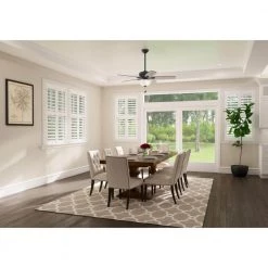 Stratford 52 in. LED Indoor Matte Black Ceiling Fan with Light Kit by Hunter -Hunter Sales matte black hunter ceiling fans with lights 50486 1f 1000