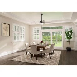 Stratford 52 in. LED Indoor Matte Black Ceiling Fan with Light Kit by Hunter -Hunter Sales matte black hunter ceiling fans with lights 50486 40 1000