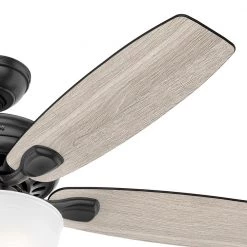 Stratford 52 in. LED Indoor Matte Black Ceiling Fan with Light Kit by Hunter -Hunter Sales matte black hunter ceiling fans with lights 50486 44 1000