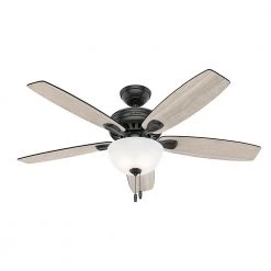 Stratford 52 in. LED Indoor Matte Black Ceiling Fan with Light Kit by Hunter