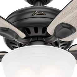 Stratford 52 in. LED Indoor Matte Black Ceiling Fan with Light Kit by Hunter -Hunter Sales matte black hunter ceiling fans with lights 50486 66 1000