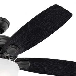Stratford 52 in. LED Indoor Matte Black Ceiling Fan with Light Kit by Hunter -Hunter Sales matte black hunter ceiling fans with lights 50486 fa 1000