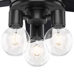 Hardwick 44 in. LED Indoor Matte Black Ceiling Fan with Light Kit and Remote Control by Hunter -Hunter Sales matte black hunter ceiling fans with lights 50593 66 1000