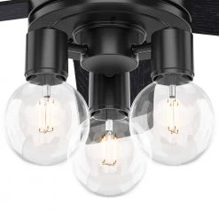 Hardwick 52 in. Integrated LED Indoor/Outdoor Matte Black Ceiling Fan with Remote Control by Hunter -Hunter Sales matte black hunter ceiling fans with lights 50594 66 1000