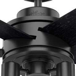 Hardwick 52 in. Integrated LED Indoor/Outdoor Matte Black Ceiling Fan with Remote Control by Hunter -Hunter Sales matte black hunter ceiling fans with lights 50594 76 1000