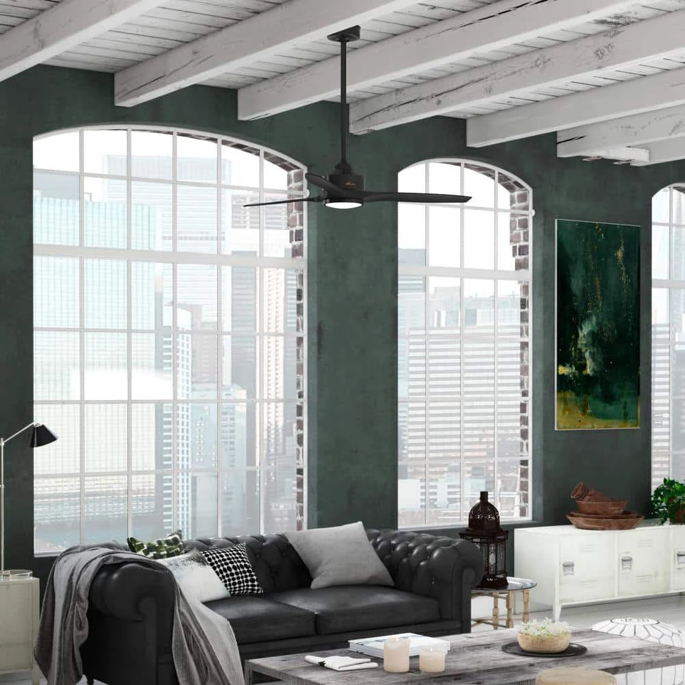 Park View 52 in. Integrated LED Indoor/Outdoor Matte Black Ceiling Fan with Light Kit and Remote by Hunter 6 Park View 52 in. Integrated LED Indoor/Outdoor Matte Black Ceiling Fan with Light Kit and Remote by Hunter - Image 4