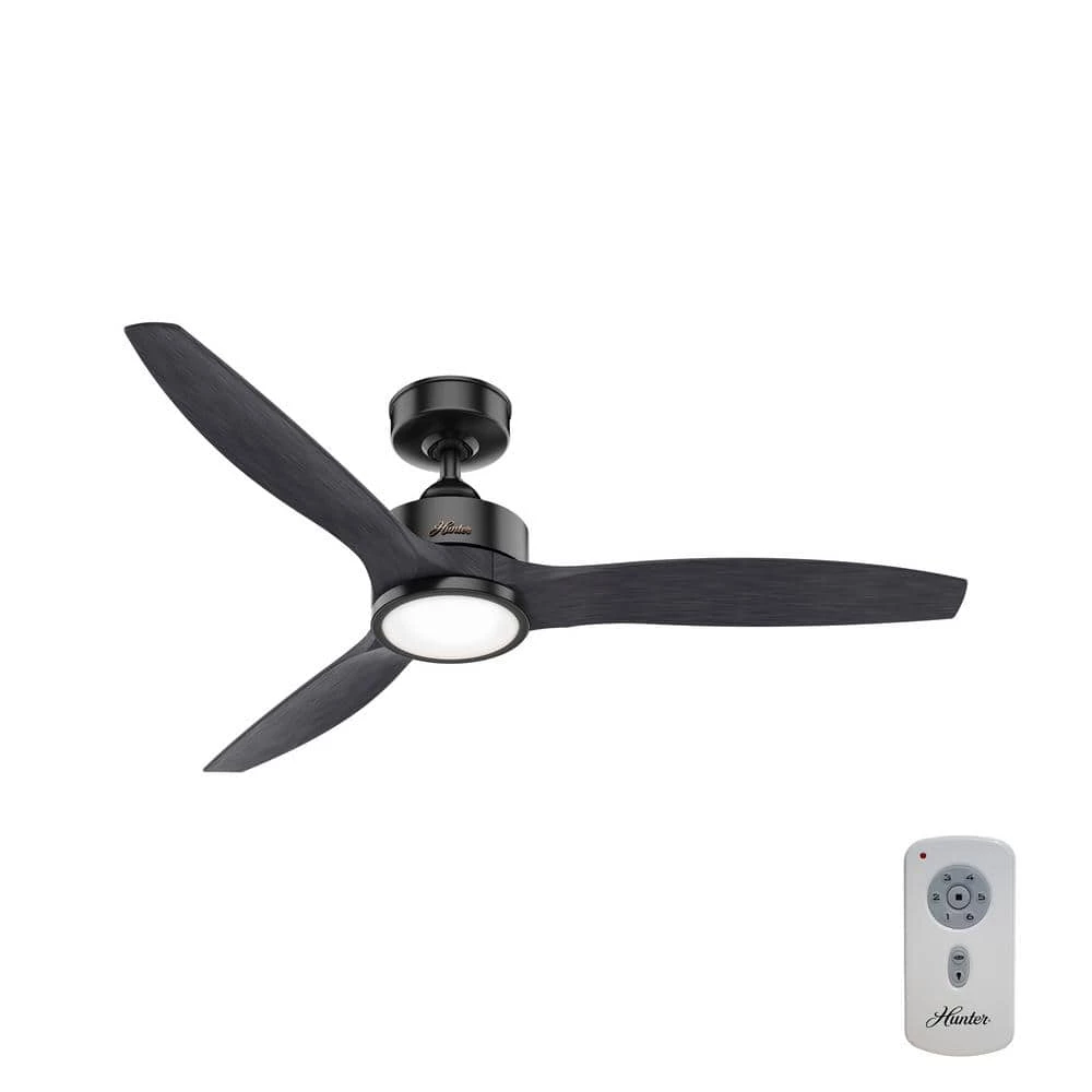 Park View 52 in. Integrated LED Indoor/Outdoor Matte Black Ceiling Fan with Light Kit and Remote by Hunter 3 Park View 52 in. Integrated LED Indoor/Outdoor Matte Black Ceiling Fan with Light Kit and Remote by Hunter