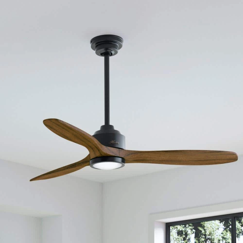 Melbourne 52 in. Integrated LED Indoor Matte Black Ceiling Fan with Light Kit and Remote Control by Hunter 6 Melbourne 52 in. Integrated LED Indoor Matte Black Ceiling Fan with Light Kit and Remote Control by Hunter - Image 4