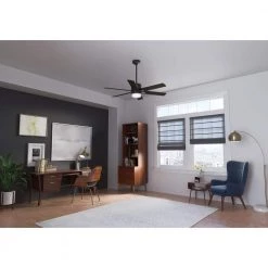 Radeon 52 in. Indoor Matte Black Smart Ceiling Fan with Light and Wall Switch by Hunter -Hunter Sales matte black hunter ceiling fans with lights 50980 1f 1000