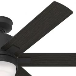 Radeon 52 in. Indoor Matte Black Smart Ceiling Fan with Light and Wall Switch by Hunter -Hunter Sales matte black hunter ceiling fans with lights 50980 fa 1000