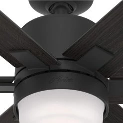 Radeon 44 in. Indoor Matte Black Smart Ceiling Fan with Light Kit and Wall Switch by Hunter 18 Radeon 44 in. Indoor Matte Black Smart Ceiling Fan with Light Kit and Wall Switch by Hunter -Hunter Sales matte black hunter ceiling fans with lights 51291 66 1000