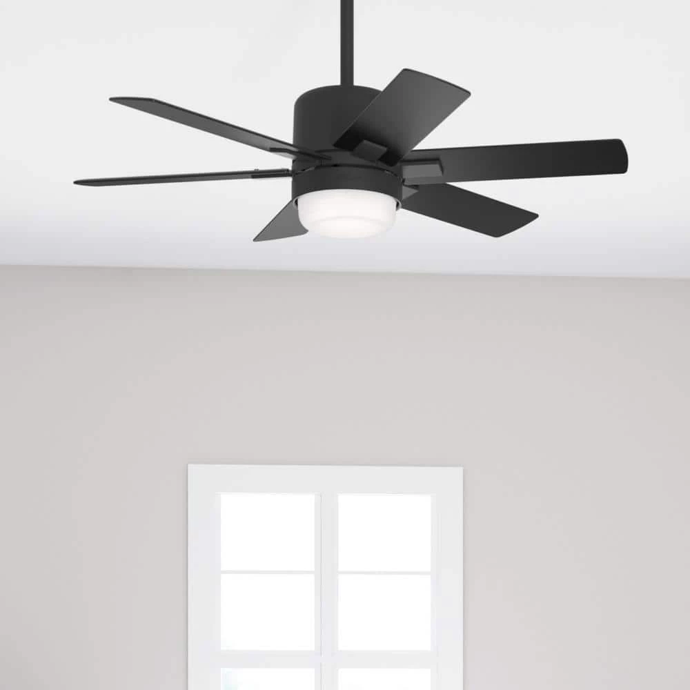 Radeon 44 in. Indoor Matte Black Smart Ceiling Fan with Light Kit and Wall Switch by Hunter 4 Radeon 44 in. Indoor Matte Black Smart Ceiling Fan with Light Kit and Wall Switch by Hunter - Image 2