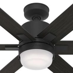 Radeon 44 in. Indoor Matte Black Smart Ceiling Fan with Light Kit and Wall Switch by Hunter 23 Radeon 44 in. Indoor Matte Black Smart Ceiling Fan with Light Kit and Wall Switch by Hunter -Hunter Sales matte black hunter ceiling fans with lights 51291 fa 1000