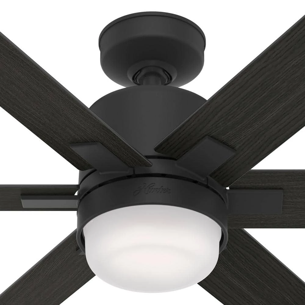 Radeon 44 in. Indoor Matte Black Smart Ceiling Fan with Light Kit and Wall Switch by Hunter 13 Radeon 44 in. Indoor Matte Black Smart Ceiling Fan with Light Kit and Wall Switch by Hunter - Image 11