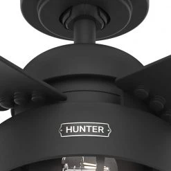 Spring Valley 52 in. Indoor/Outdoor Matte Black Ceiling Fan with Light by Hunter 16 Spring Valley 52 in. Indoor/Outdoor Matte Black Ceiling Fan with Light by Hunter -Hunter Sales matte black hunter ceiling fans with lights 51301 40 1000