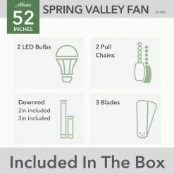 Spring Valley 52 in. Indoor/Outdoor Matte Black Ceiling Fan with Light by Hunter 19 Spring Valley 52 in. Indoor/Outdoor Matte Black Ceiling Fan with Light by Hunter -Hunter Sales matte black hunter ceiling fans with lights 51301 66 1000