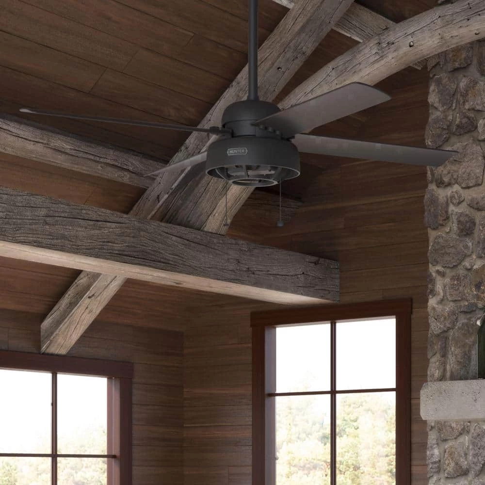 Spring Valley 52 in. Indoor/Outdoor Matte Black Ceiling Fan with Light by Hunter 9 Spring Valley 52 in. Indoor/Outdoor Matte Black Ceiling Fan with Light by Hunter - Image 7
