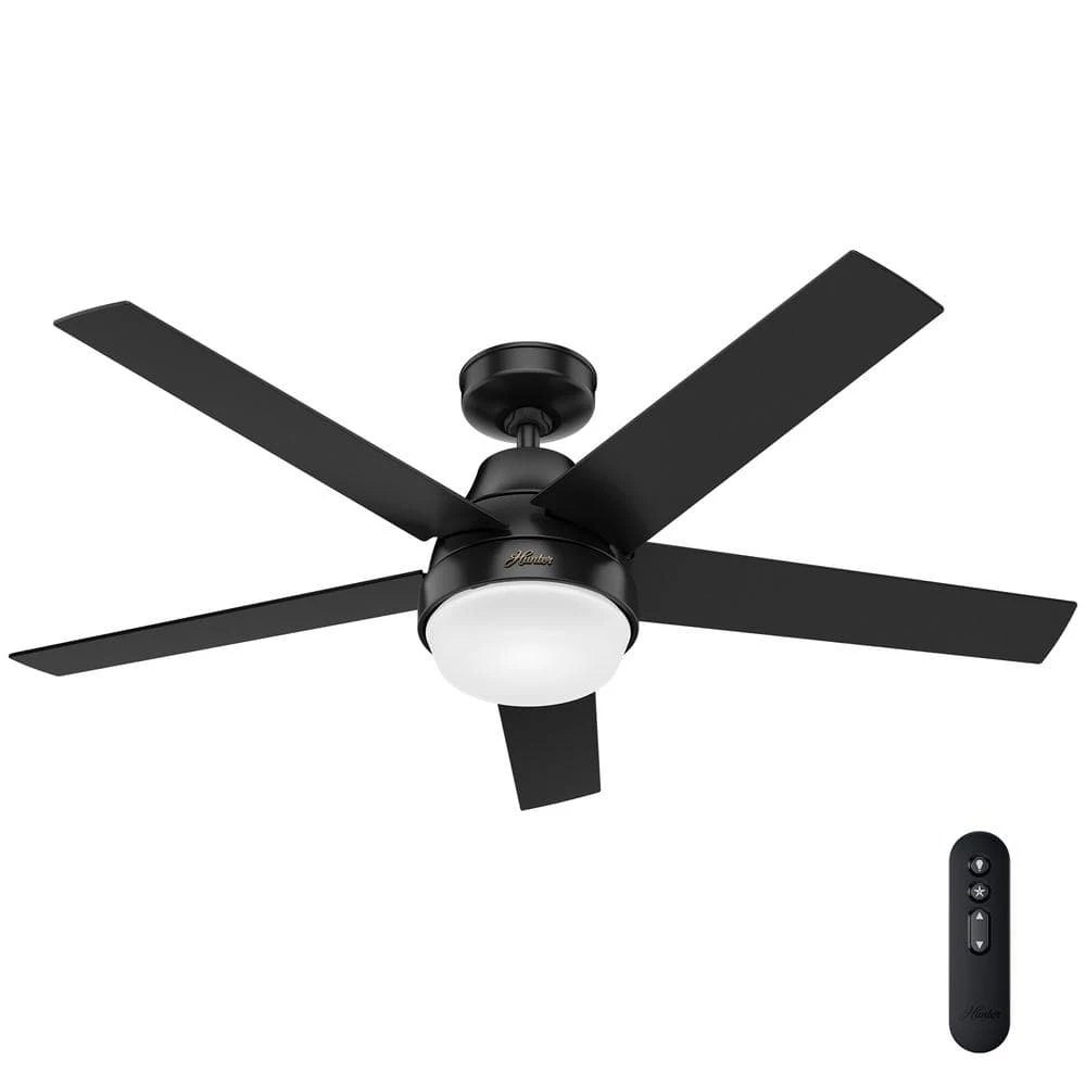 Aerodyne 52 in. Indoor Matte Black Smart Ceiling Fan with Light Kit and Remote Control by Hunter 3 Aerodyne 52 in. Indoor Matte Black Smart Ceiling Fan with Light Kit and Remote Control by Hunter