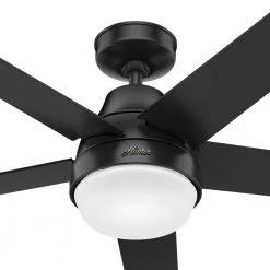 Aerodyne 52 in. Indoor Matte Black Smart Ceiling Fan with Light Kit and Remote Control by Hunter 21 Aerodyne 52 in. Indoor Matte Black Smart Ceiling Fan with Light Kit and Remote Control by Hunter -Hunter Sales matte black hunter ceiling fans with lights 51314 77 1000