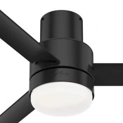Gilmour 44 in. LED Indoor/Outdoor Matte Black Ceiling Fan with Light Kit and Remote by Hunter -Hunter Sales matte black hunter ceiling fans with lights 51333 fa 1000
