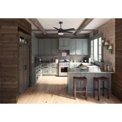 Tarrant 52 in. LED Indoor/Outdoor Matte Black Ceiling Fan with Light and Remote by Hunter -Hunter Sales matte black hunter ceiling fans with lights 51340 1f 1000