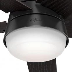 Tarrant 52 in. LED Indoor/Outdoor Matte Black Ceiling Fan with Light and Remote by Hunter -Hunter Sales matte black hunter ceiling fans with lights 51340 40 1000