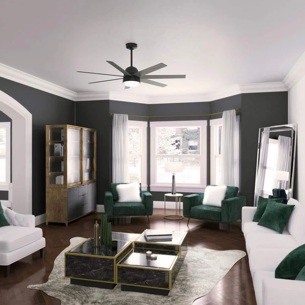 Phenomenon 60 in. Indoor Matte Black Smart Ceiling Fan with Remote and Light Kit by Hunter 5 Phenomenon 60 in. Indoor Matte Black Smart Ceiling Fan with Remote and Light Kit by Hunter - Image 3