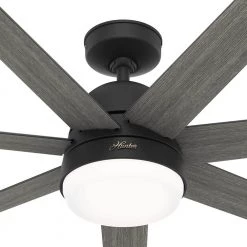 Phenomenon 60 in. Indoor Matte Black Smart Ceiling Fan with Remote and Light Kit by Hunter 26 Phenomenon 60 in. Indoor Matte Black Smart Ceiling Fan with Remote and Light Kit by Hunter -Hunter Sales matte black hunter ceiling fans with lights 51376 fa 1000