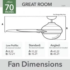 Phenomenon 70 in. Indoor Matte Black Smart Ceiling Fan with Remote and Light Kit by Hunter -Hunter Sales matte black hunter ceiling fans with lights 51379 4f 1000
