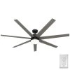 Phenomenon 70 in. Indoor Matte Black Smart Ceiling Fan with Remote and Light Kit by Hunter -Hunter Sales matte black hunter ceiling fans with lights 51379 64 1000