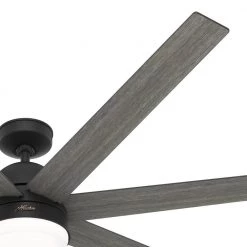 Phenomenon 70 in. Indoor Matte Black Smart Ceiling Fan with Remote and Light Kit by Hunter -Hunter Sales matte black hunter ceiling fans with lights 51379 66 1000