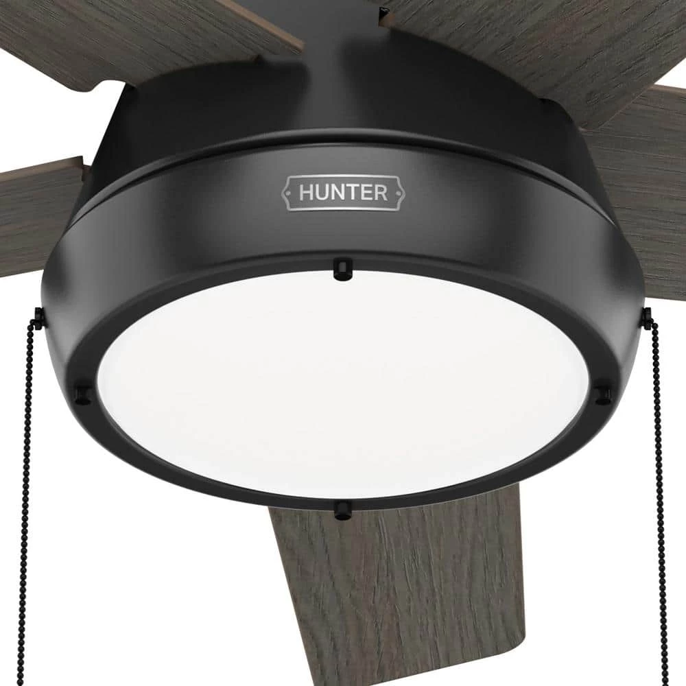 Burroughs 44 in. Indoor Matte Black Ceiling Fan with Light Kit by Hunter 7 Burroughs 44 in. Indoor Matte Black Ceiling Fan with Light Kit by Hunter - Image 5