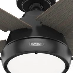 Burroughs 44 in. Indoor Matte Black Ceiling Fan with Light Kit by Hunter 23 Burroughs 44 in. Indoor Matte Black Ceiling Fan with Light Kit by Hunter -Hunter Sales matte black hunter ceiling fans with lights 51385 1f 1000