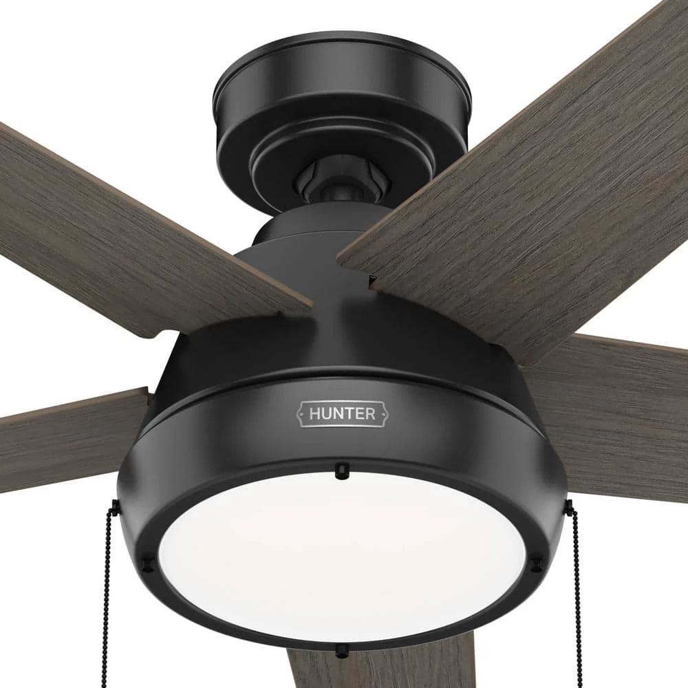 Burroughs 44 in. Indoor Matte Black Ceiling Fan with Light Kit by Hunter 13 Burroughs 44 in. Indoor Matte Black Ceiling Fan with Light Kit by Hunter - Image 11