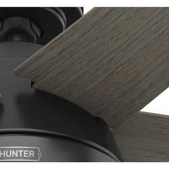 Burroughs 44 in. Indoor Matte Black Ceiling Fan with Light Kit by Hunter 22 Burroughs 44 in. Indoor Matte Black Ceiling Fan with Light Kit by Hunter -Hunter Sales matte black hunter ceiling fans with lights 51385 4f 1000