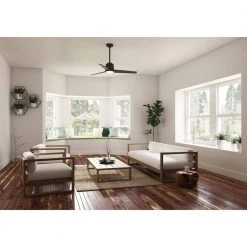 Moxie 52 in. Integrated LED Indoor Matte Black Ceiling Fan with Light Kit and Remote Control by Hunter -Hunter Sales matte black hunter ceiling fans with lights 51402 40 1000