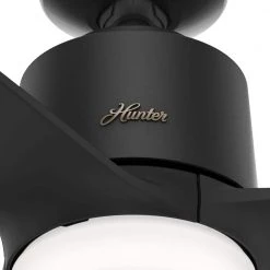 Moxie 52 in. Integrated LED Indoor Matte Black Ceiling Fan with Light Kit and Remote Control by Hunter -Hunter Sales matte black hunter ceiling fans with lights 51402 44 1000