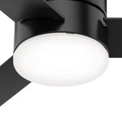 Minimus 52 in. Integrated LED Indoor Matte Black Ceiling Fan with Remote and Light Kit by Hunter -Hunter Sales matte black hunter ceiling fans with lights 51432 66 1000