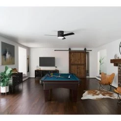 Minimus 52 in. Integrated LED Indoor Matte Black Ceiling Fan with Remote and Light Kit by Hunter -Hunter Sales matte black hunter ceiling fans with lights 51432 a0 1000