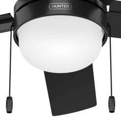 Zeal 44 in. Matte Black Indoor Ceiling Fan with Light Kit by Hunter -Hunter Sales matte black hunter ceiling fans with lights 51455 1d 1000