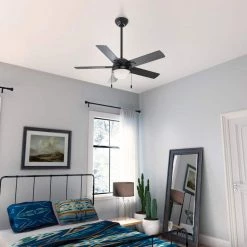 Zeal 44 in. Matte Black Indoor Ceiling Fan with Light Kit by Hunter -Hunter Sales matte black hunter ceiling fans with lights 51455 a0 1000