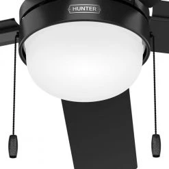 Zeal 52 in. Indoor Matte Black Ceiling Fan with Light Kit by Hunter -Hunter Sales matte black hunter ceiling fans with lights 51465 1d 1000