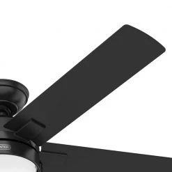 Zeal 52 in. Indoor Matte Black Ceiling Fan with Light Kit by Hunter -Hunter Sales matte black hunter ceiling fans with lights 51465 4f 1000