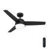 Midtown 48 in. Indoor Matte Black Ceiling Fan with Light Kit and Remote by Hunter