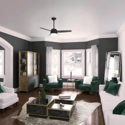 Midtown 48 in. Indoor Matte Black Ceiling Fan with Light Kit and Remote by Hunter -Hunter Sales matte black hunter ceiling fans with lights 51472 a0 1000