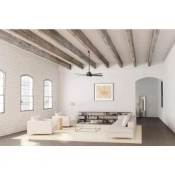 Warrant 60 in. Integrated LED Indoor Matte Black Ceiling Fan with Light Kit and Wall Switch by Hunter -Hunter Sales matte black hunter ceiling fans with lights 51474 a0 1000