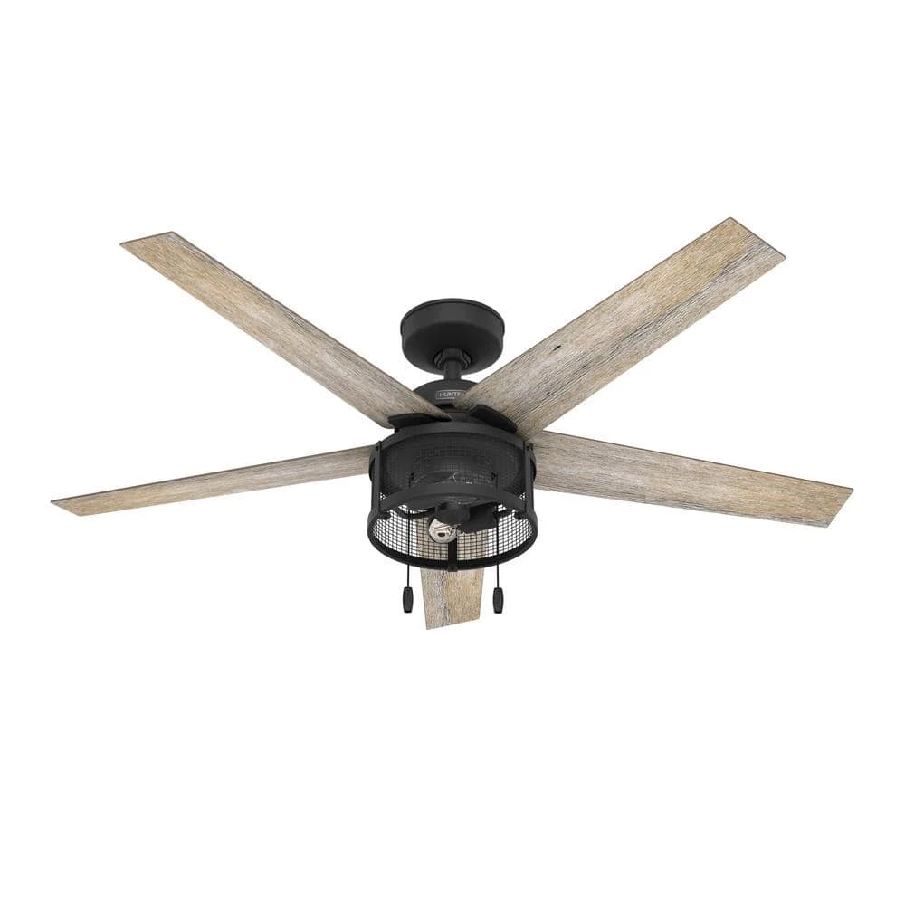 Belvedere 52 in. Indoor Matte Black Ceiling Fan with Light Kit by Hunter 3 Belvedere 52 in. Indoor Matte Black Ceiling Fan with Light Kit by Hunter