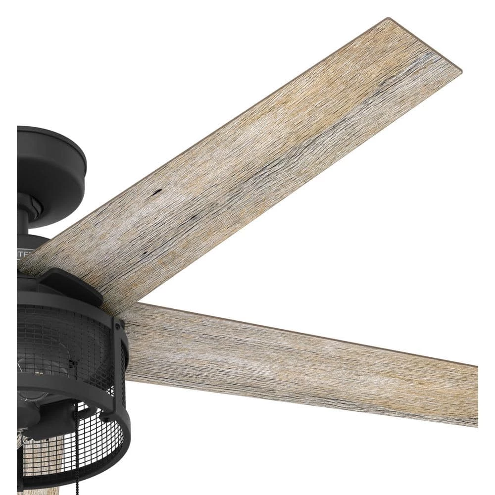 Belvedere 52 in. Indoor Matte Black Ceiling Fan with Light Kit by Hunter 8 Belvedere 52 in. Indoor Matte Black Ceiling Fan with Light Kit by Hunter - Image 6